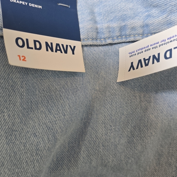 Old Navy Drapey A-line Denim Jean Skirt Sz 12 NWT - Picture 4 of 4